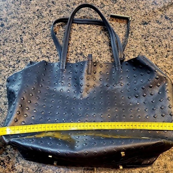 Vince Camuto Black Embossed Tote - Picture 2 of 6